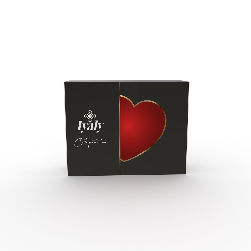 Cutie de cadou inimă neagră